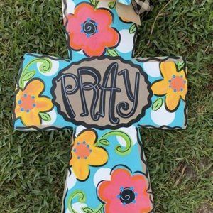 Custom Made Pray Wooden Cross Door Hanger